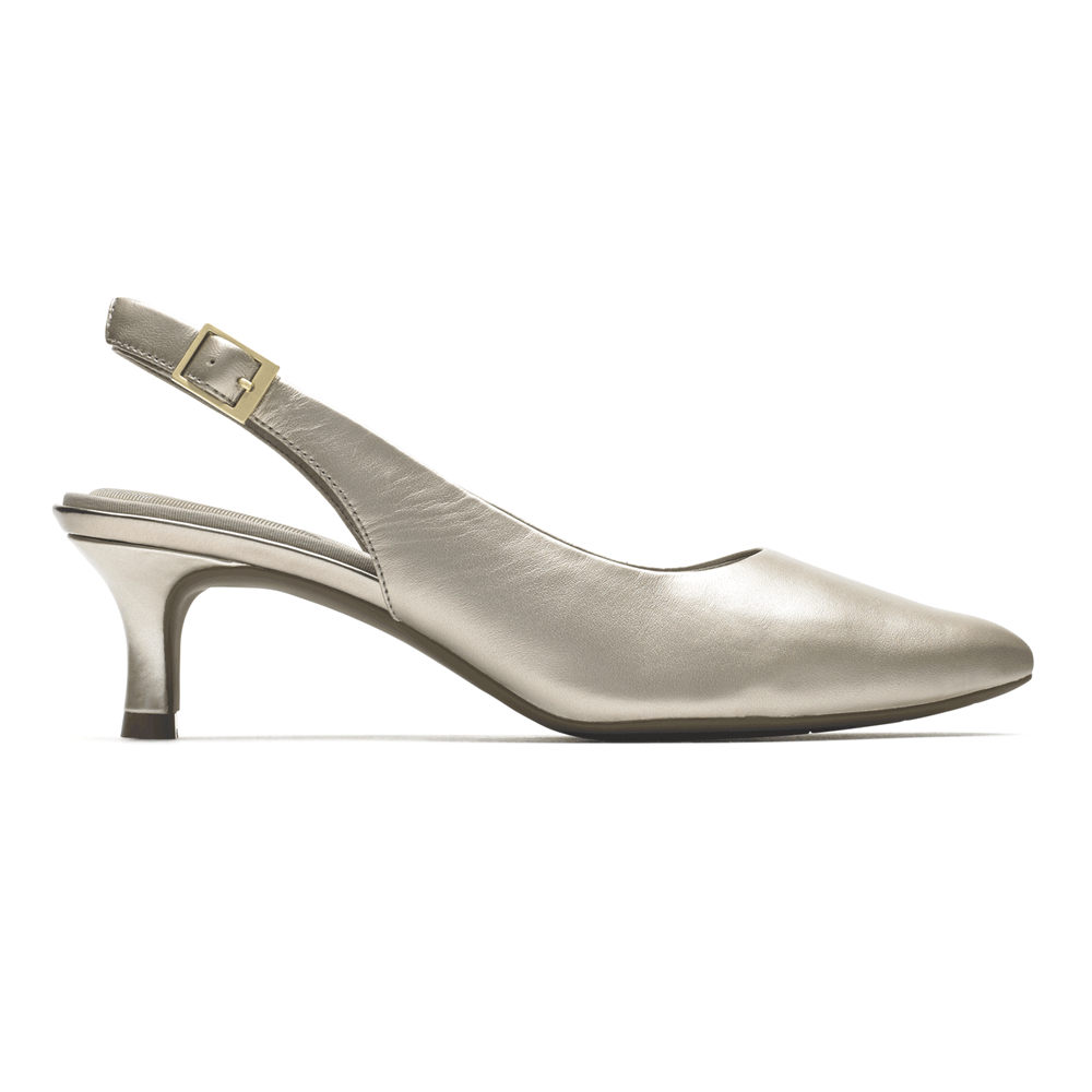 Pumps Rockport Mujer Mexico - Total Motion Kaiya Slingback Plateados - XOTIV3467